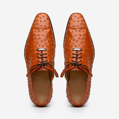Marco Di Milano Criss Oxford Brandy Ostrich Shoes