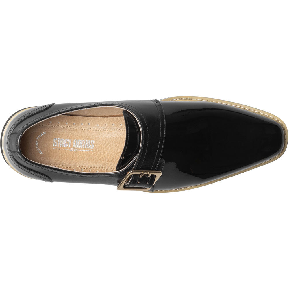 Stacy Adams Bartram Plain Toe Monk Strap in Black