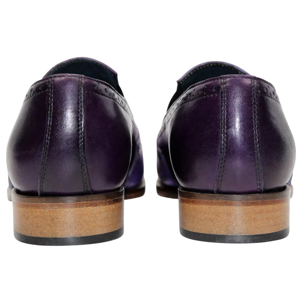 DUCA Paliano Lavender/Purple Italian Leather Slip-On Loafers for Men