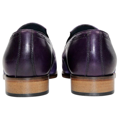 DUCA Paliano Lavender/Purple Italian Leather Slip-On Loafers for Men