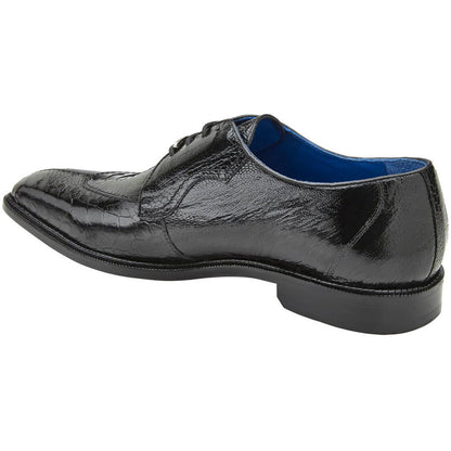 Belvedere Siena Men's Lace-Up Oxford Black Genuine Ostrich Shoe