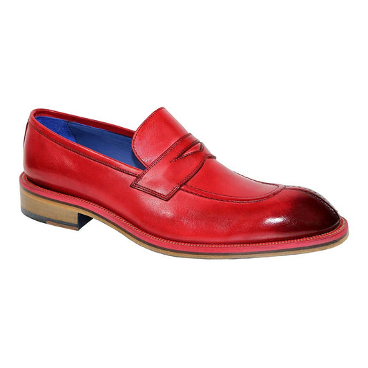 Emilio Franco Mirko Red Calf Skin Leather Loafers