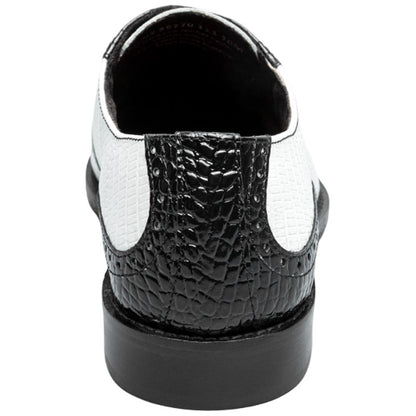Stacy Adams Tarango Modified Cap Toe Black and White Oxford Shoes for Men