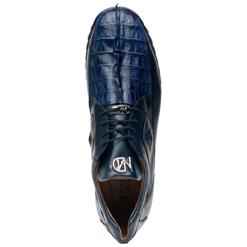 Marco Di Milano Udine Genuine Hornback Caiman & Calf Leather Sneaker – Navy