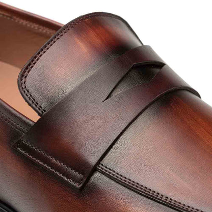 Mezlan Avenue Rubber Sole Penny Cognac/Rust Men’s Loafer Shoes
