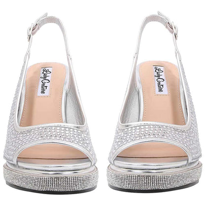 Lady Couture Belair 4” Wedge Sandals in Silver
