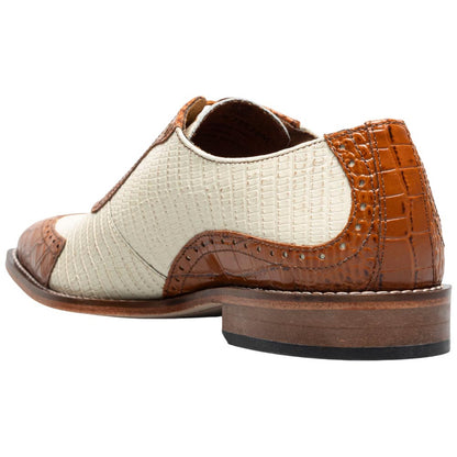 Stacy Adams Tarango Modified Cap Toe Tan Multi Oxford Shoes for Men