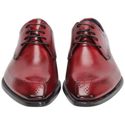 Duca Arpino Red Genuine Italian Calfskin Lace-Up Shoes