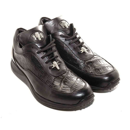 Mauri Black Genuine Crocodile Skin Casual Sneaker