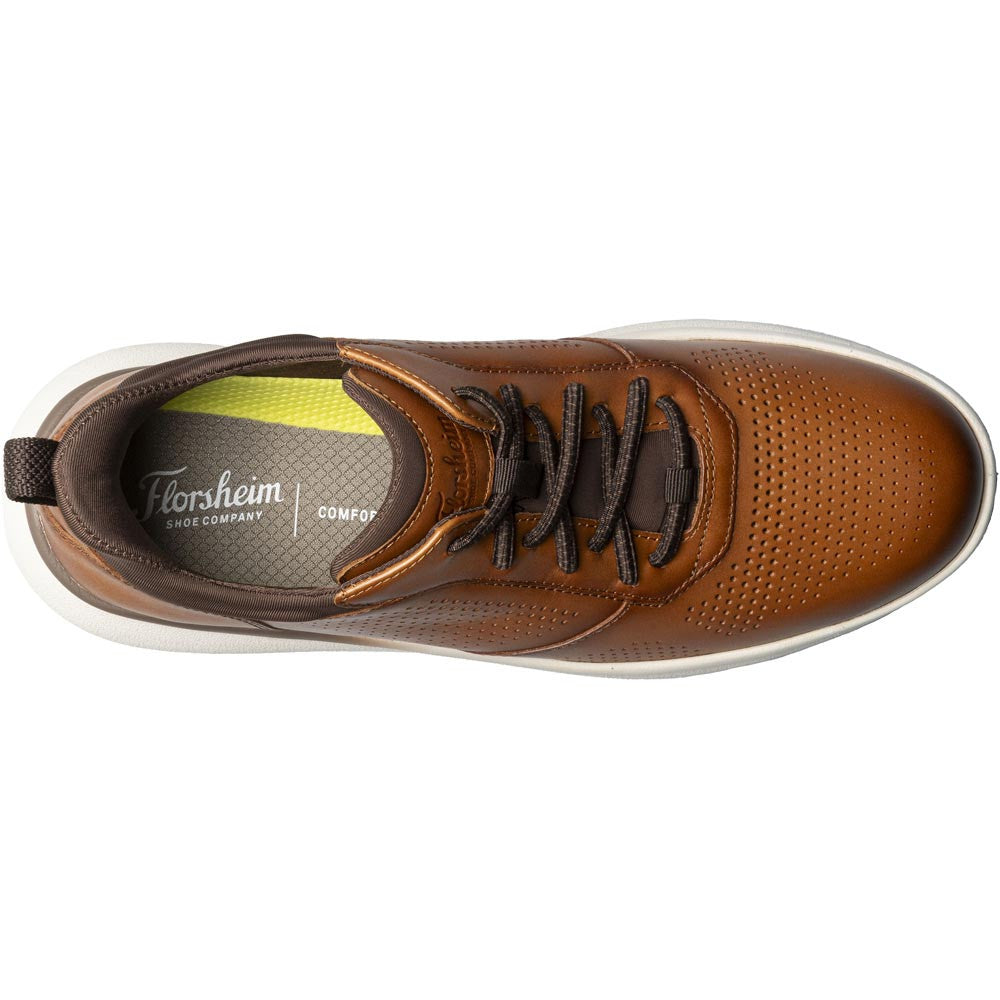 Florsheim Fleet Cognac Perf Toe Elastic Lace Men's Sneaker