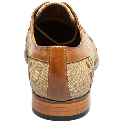 Stacy Adams Men’s Halstead Tan Multi Woven Cut Cap Toe Oxfords