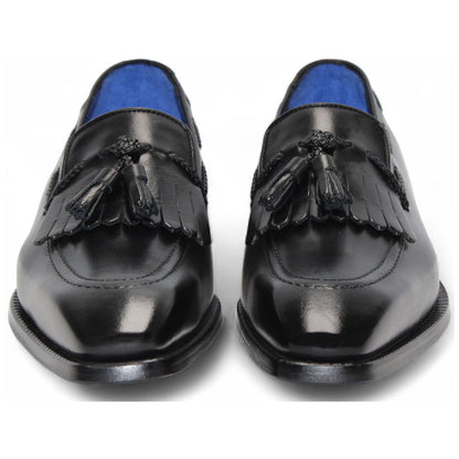 EMILIO FRANCO Tommaso Black Calf-Skin Leather Loafers