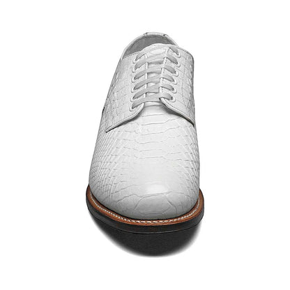 Stacy Adams Men's Madison White Anaconda Print Plain Toe Oxford