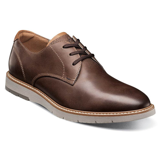 Florsheim Vibe Brown CH Smooth Leather Plain Toe Derby Dress Shoe (USA Men Size)
