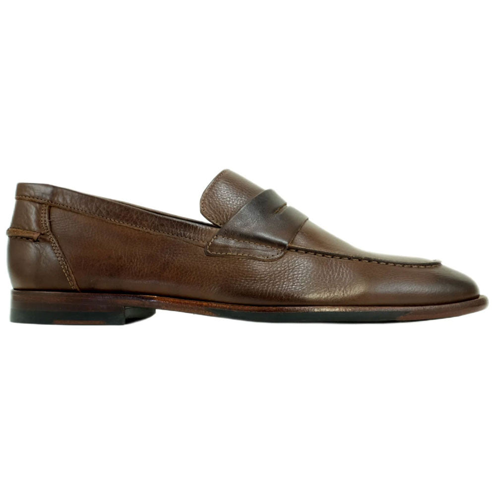 Alan Payne Naples Men's Brown Calfskin Moc Toe Dress Loafer