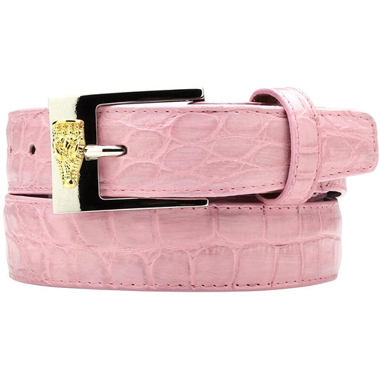 Belvedere Men's Pink Alligator Belt