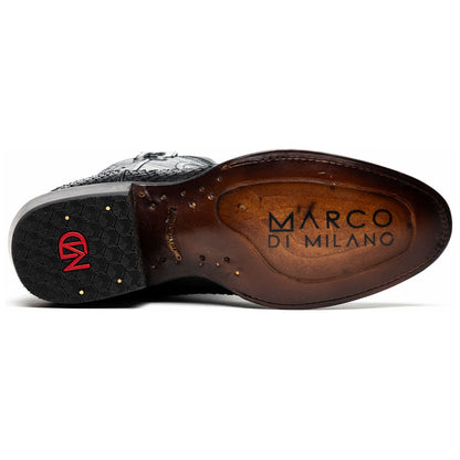 Kansas Genuine Python Skin Black Cowboy Boot | Marco Di Milano Western Boots