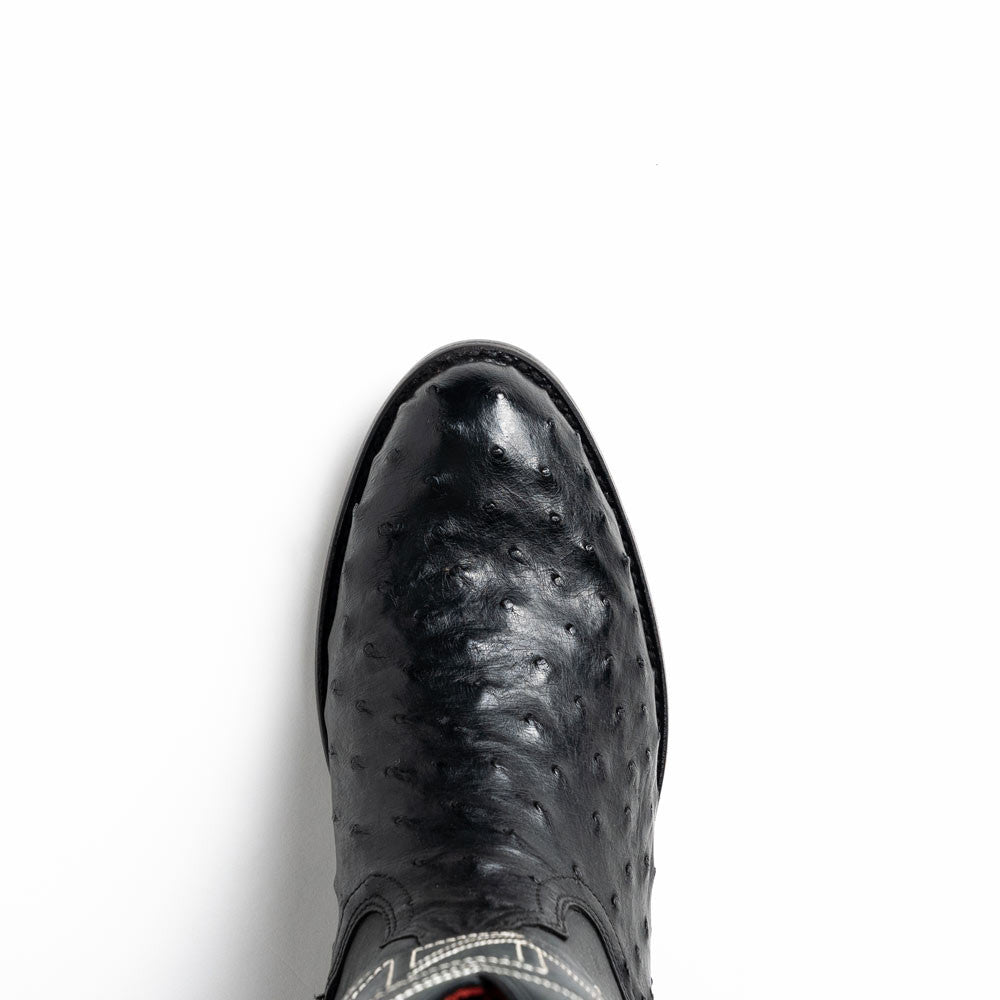Savannah Genuine Full Quill Ostrich Skin Cowboy Black Boot | Marco Di Milano Western Boots