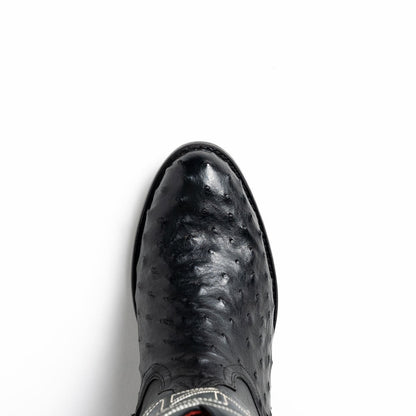 Savannah Genuine Full Quill Ostrich Skin Cowboy Black Boot | Marco Di Milano Western Boots