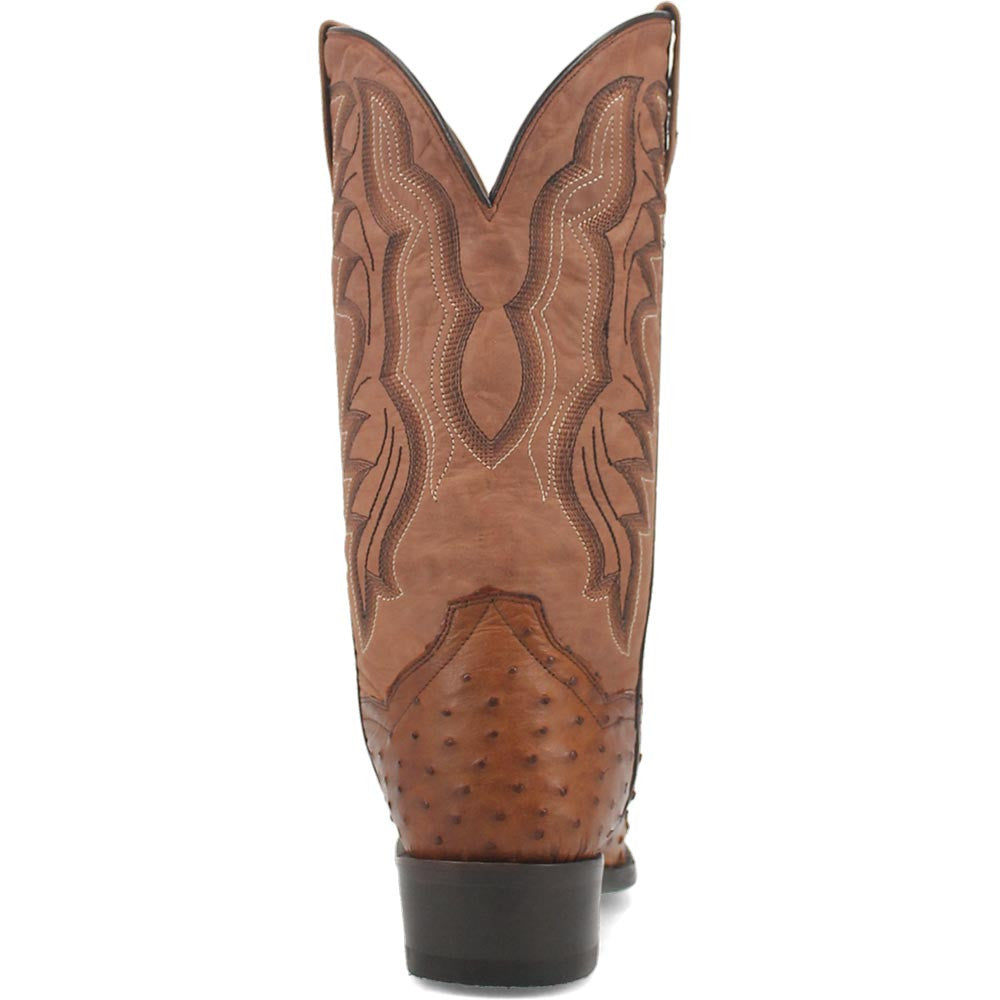 Dan Post Tempe Full Quill Ostrich Round Toe Western Cowboy Boot (US Men Size)