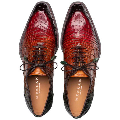 Mezlan of Spain Genuine Alligator Skin Multi-tone Derby MARBLE (USA Men Size)