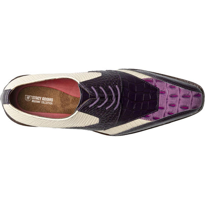 Stacy Adams Tristano Modified Bike Toe Oxford in Purple