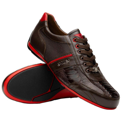 Marco Di Milano Portofino Ostrich Leg Sneaker - Brown