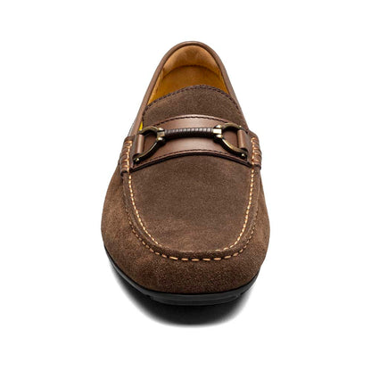 Florsheim Brown Bit Suede and Leather Driver Moc Toe Shoes