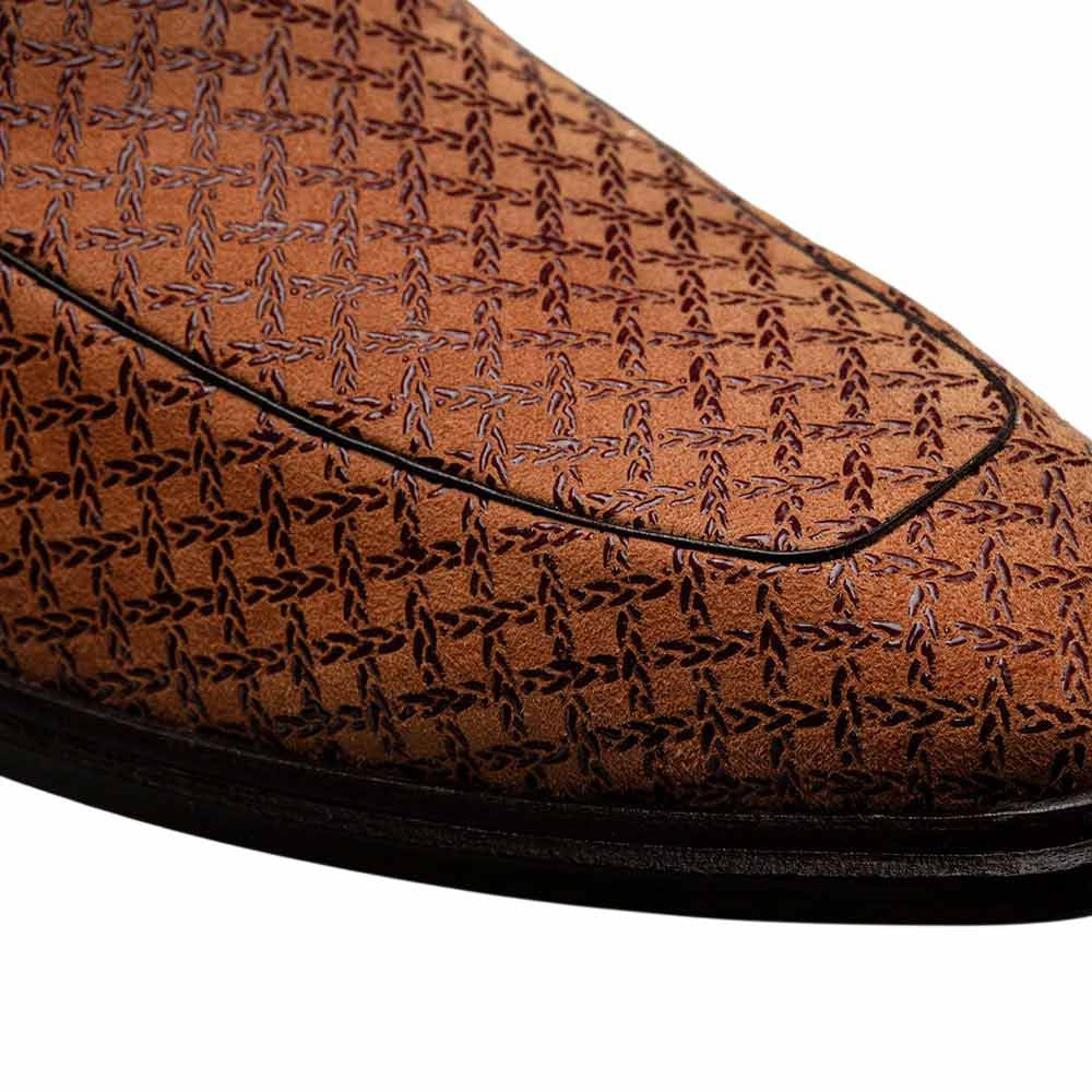 Mezlan Montage Printed Suede Derby - Men's Tan Exclusive Printed Suede Derby