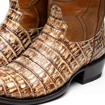 Phoenix Genuine Caiman Belly Skin Stone Orix Cowboy Boot | Marco Di Milano Western Boots