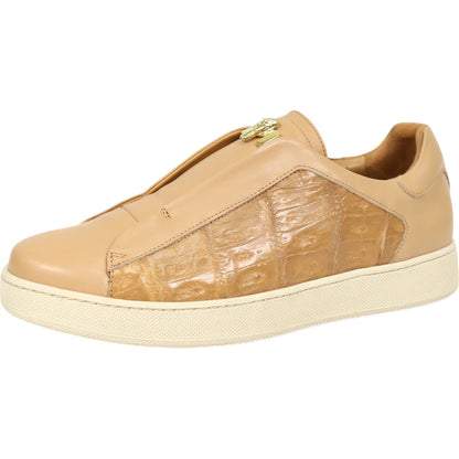 Mauri Regata Men's Dune Exotic Crocodile / Nappa Leather Slip-On Sneaker