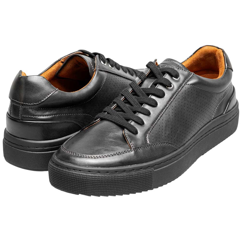 Stacy Adams Dorian Lace To Toe Sneaker - Black Smooth