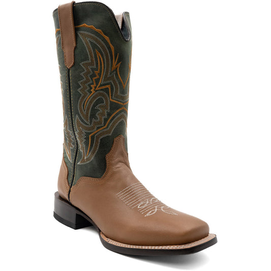 Ferrini Men’s Clint Honey Square Toe Leather Cowboy Boots