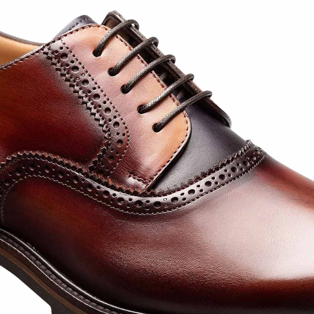 Mezlan Birch Two-Tone Lug Sole Derby - Men's Cognac Rust/Purple Medallion Derby