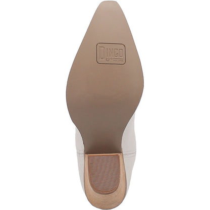Dingo Raisin Kane White Embossed Zipper and Snip Toe Leather Boots