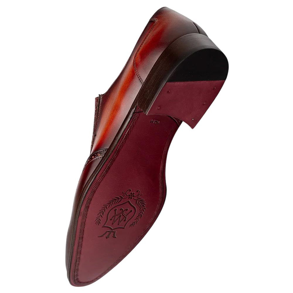 Mezlan Liberty Wing Tip Medallion Men's Cognac/Rust Slip-On