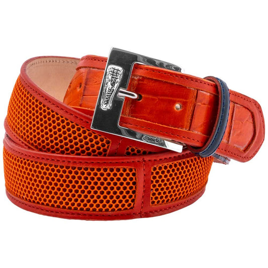MAURI Shoes Men’s Wonder Blue Orange Signature Buckle Luxury Leather Matching Belt