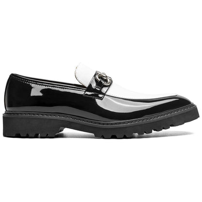 Stacy Adams Carabello Moc Toe Bit Slip-On - Black w/White