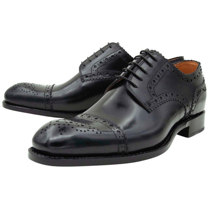 Ugo Vasare Gaelic Goodyear Welt Cap Toe Black Dress Shoes
