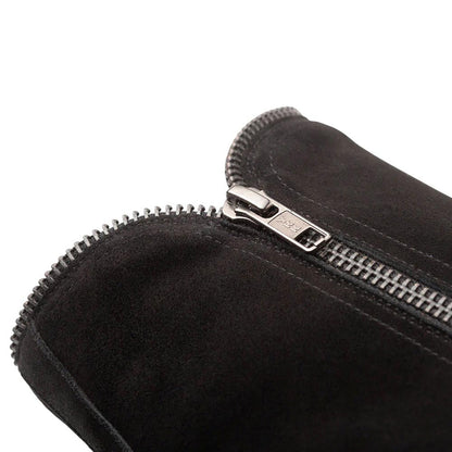 Moretti Black Suede Medallion Toe Zip Boot | Mezlan Dress Boots for Men