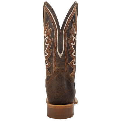 Dan Post Boar’s Run Rust Wild Boar Skin Broad Square Toe Western Cowboy Boots