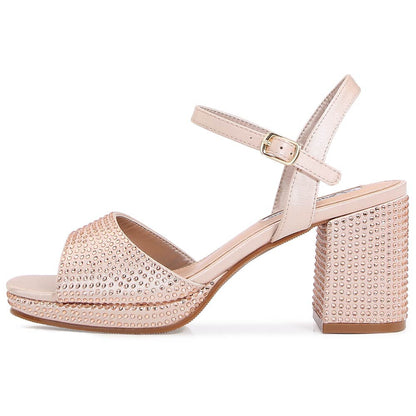 Lady Couture Judy 3” Block Heel Sandals in Champagne