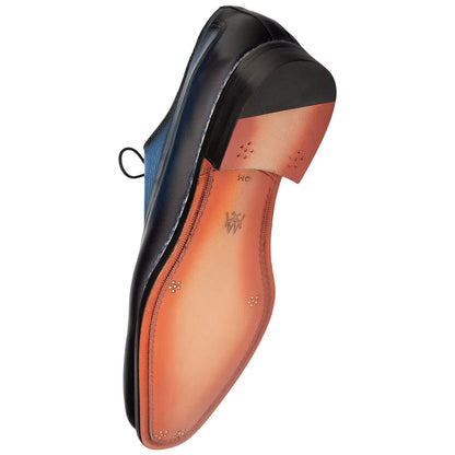 Bowery Calfskin/Deerskin Navy Multi Derby | Mezlan of Spain Dress Shoes for Men