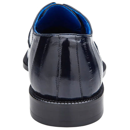 Belvedere Mare Navy Men's Genuine Ostrich & Eel Split-Toe Oxfords