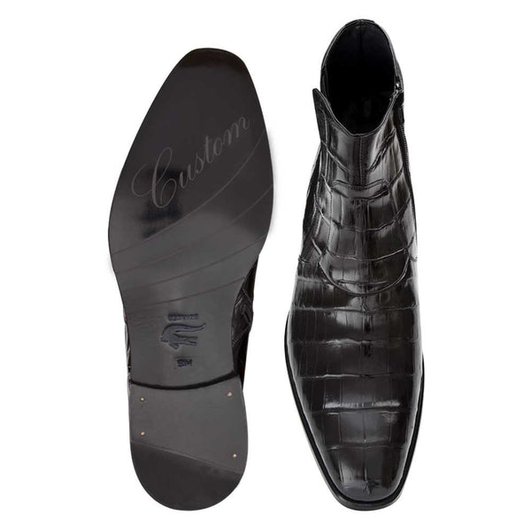 Belucci By Mezlan In Black Genuine Alligator Skin Boots