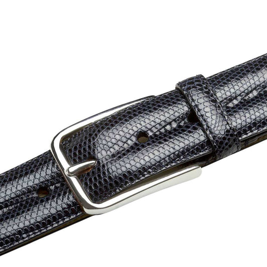 Mezlan Men's Classic Lizard Belt in Blue