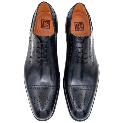 Ugo Vasare Gaelic Goodyear Welt Cap Toe Black Dress Shoes
