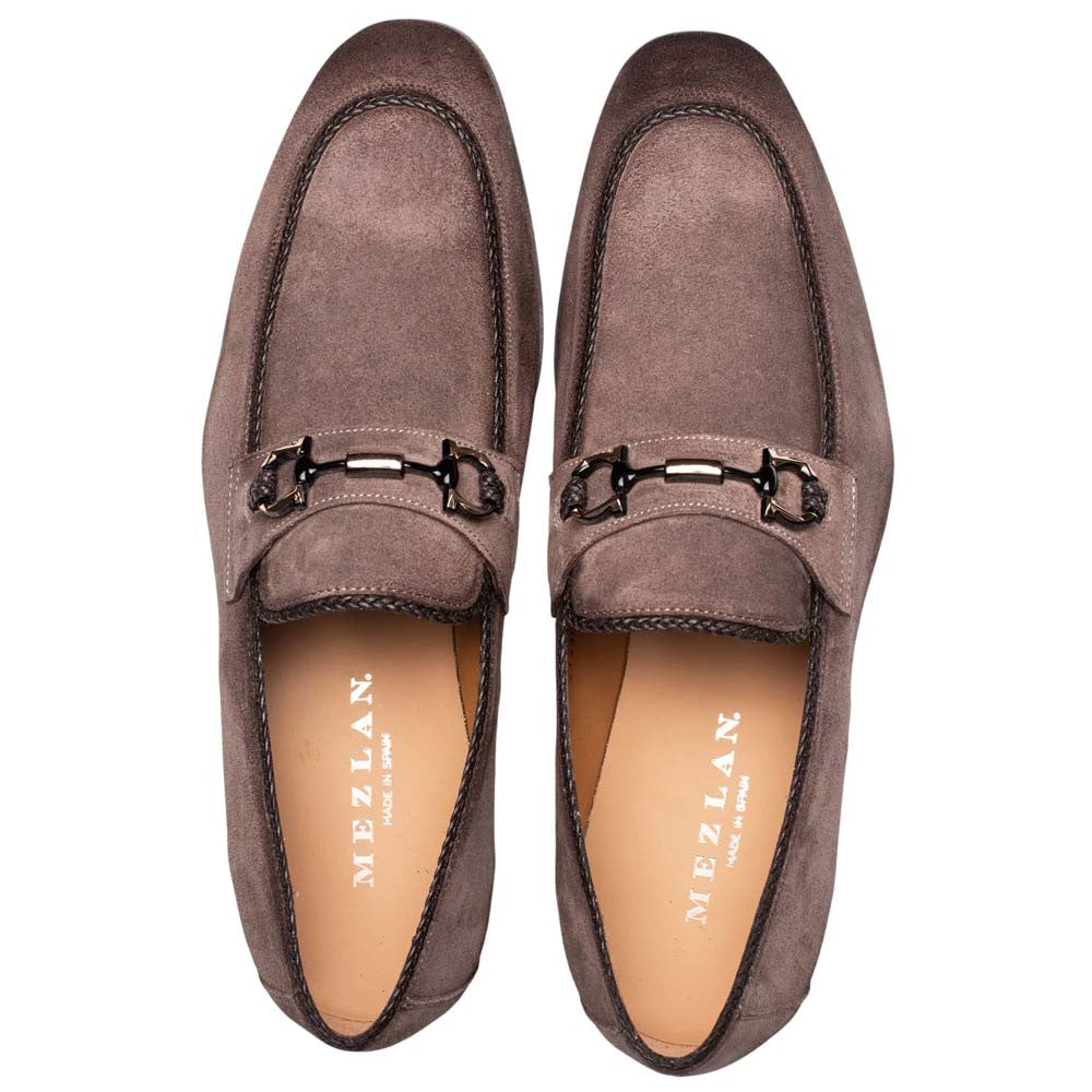 Mezlan Antelope Men's Taupe Suede Ornament Loafer - Handmade in Spain