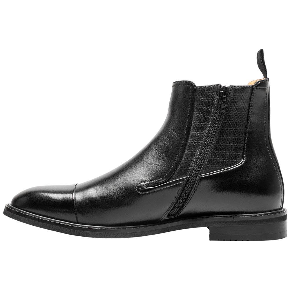 Stacy Adams Berkshire Cap Toe Side Zip Boot - Black