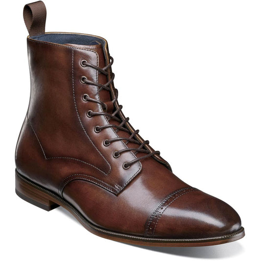 Stacy Adams Henry Cap Toe Lace Up Boot in Brown